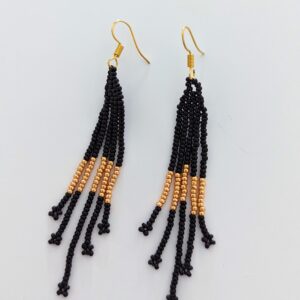 Paloma black and golden beaded earrings