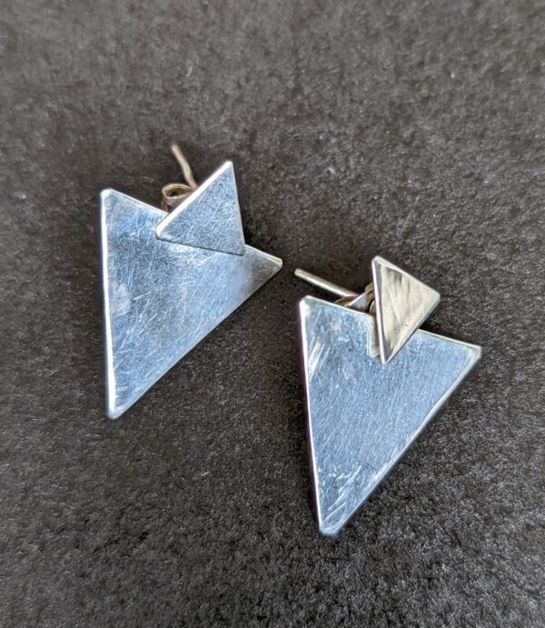 sterling silver triangle earrings