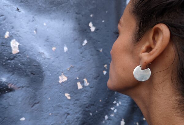 sterling silver circular earrings